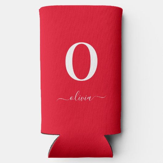 Monogram Script Name Personated Red and White (Achterkant)