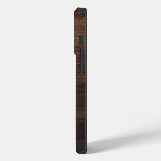Monogram Script Name Rustic Printed Wood Case-Mate iPhone Case (Achterkant / Links)