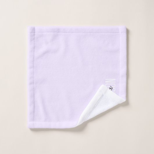 Monogram Script Signature Paars Bad Handdoek (Wasdoekje)