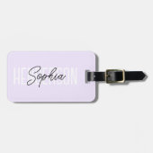 Monogram Script Signature Paars Bagagelabel (Voorkant horizontaal)