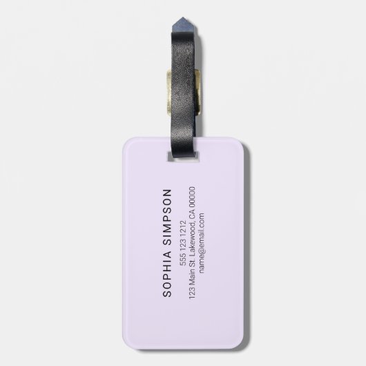 Monogram Script Signature Paars Bagagelabel (Achterkant verticaal)