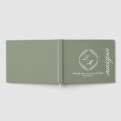 Monogram Script Tak Groene Huwelijkstak  Gastenboek (Volledig)