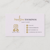 Monogram Script Typografie Lavendel Gold QR Code Visitekaartje (Achterkant)
