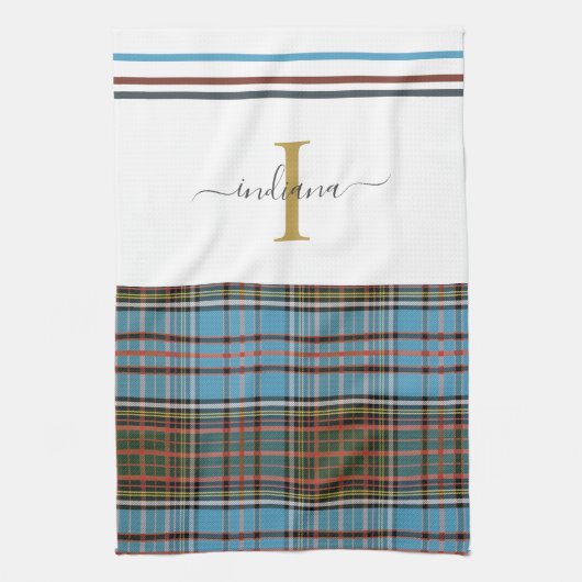 Monogram script vastgelegd Tartan Clan Anderson Ch Theedoek (Verticaal)