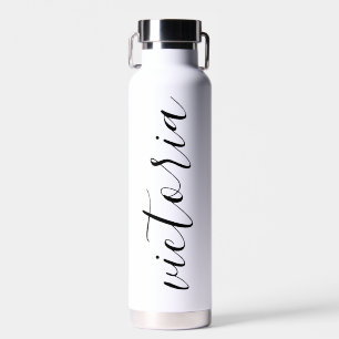 Monogram Script Waterflessen   Wit & Roze Waterfles