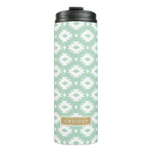 Monogram Seafoam en Gold Aztec Thermosbeker