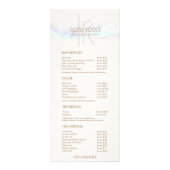 Monogram Seashell Salon Tarifs Menu Service (Devant)
