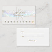 Monogram Seashell Stripe 10 Punch Klantloyaliteit Visitekaartje (Voorkant / Achterkant)