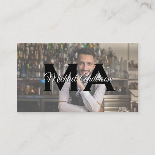 Monogram Serif | Bartender Visitekaartje (Voorkant)
