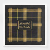 Monogram Servetten Luxe Zwart Goud Huwelijksaccent (Voorkant)