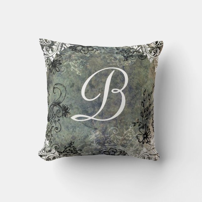 Monogram Shabby Chic  Pillow Kussen (Voorkant)