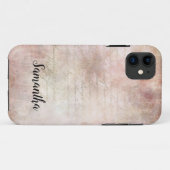 Monogram Shabby Chic Roze Roos Vintage Case-Mate iPhone Case (Achterkant (horizontaal))