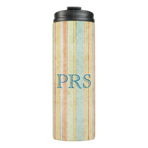 Monogram Shabby Stripes Thermosbeker
