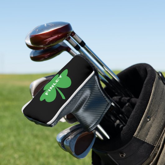 Monogram Shamrock Putter Golfheadcover (Insitu)
