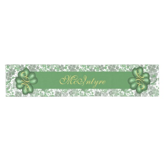 Monogram Shamrock Table Runner Korte Tafelloper (Horizontaal)
