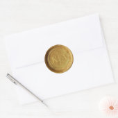 Monogram Shimmer Gold Wax Seal Wedding Sticker (Envelop)