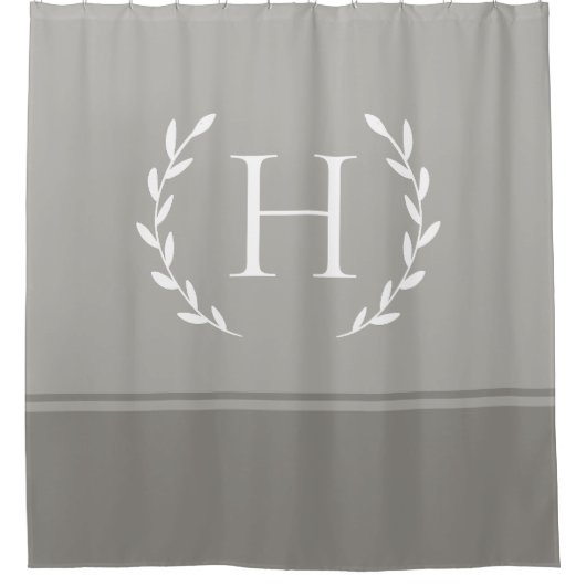 Monogram Shower Curtain - Elegant Initial Bathroom Douchegordijn (Voorkant)