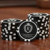 Monogram Sierlijk Schild Kroon Zwart Poker Chips