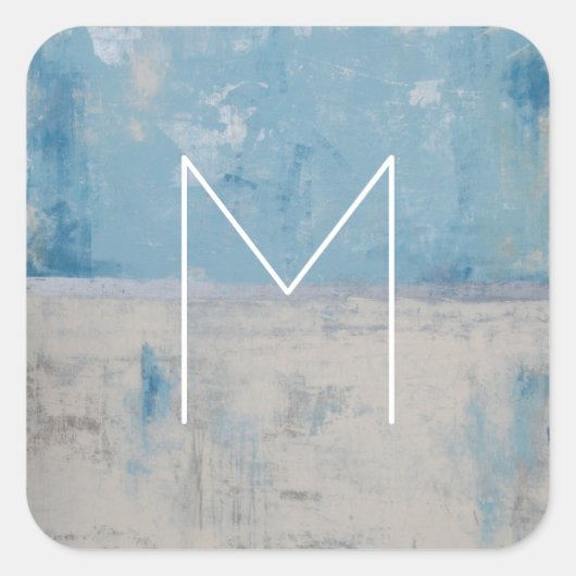 Monogram | Silver Aura Vierkante Sticker (Voorkant)