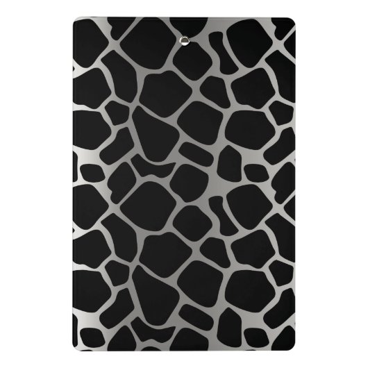 Monogram Silver en Black Giraffe Pattern Mini Klembord (Achterkant)