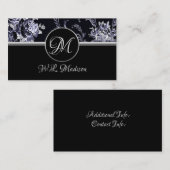 Monogram Silver Floral Visitekaartje (Voorkant / Achterkant)