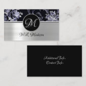 Monogram Silver Floral Visitekaartje 2 (Voorkant / Achterkant)