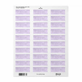 Monogram Silver Glitter Lavender RSVP Bridal Etiket (Full Sheet)