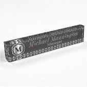 Monogram Silver Gray Pattern Naambordje