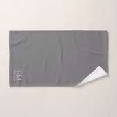 Monogram Silver Grey Moderne Minimaliste élégant (Serviette à main)