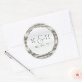 Monogram Silver Metallic Round Labels (Envelop)