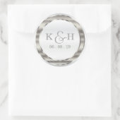 Monogram Silver Metallic Round Labels (Tas)