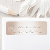 Monogram Silver Pearl Return Address Labels (Insitu)
