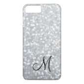 Monogram Silver Sparkle iPhone 7 Plus Coque (Dos)