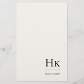 Monogram Simple Ivory Monogrammed Personalized Briefpapier (Voorkant)