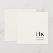 Monogram Simple Modern Monogrammed Ivory Notecard Notitiekaartje (Voorkant / Achterkant)