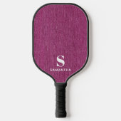 Monogram Simple Modern Orchidee Denim Print Pickleball Paddle (Voorkant)