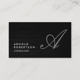 Monogram Simple Plain Grey Trendy Visitekaartje