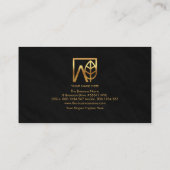Monogram Simple White Key Black Grunge Realtor Visitekaartje (Achterkant)