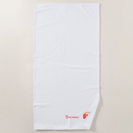 Monogram sinaasappel golvende letter P strandlaken (Voorkant)