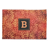 Monogram sinaasappel gouden ombre bladpatroon mode kussensloop (Achterkant)