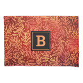 Monogram sinaasappel gouden ombre bladpatroon mode kussensloop (Voorkant)