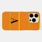 Monogram Sinaasappel Groene Strepen Case-Mate iPhone Case (Achterkant (horizontaal))