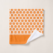 Monogram Sinaasappel Pickleball Pattern Bad Handdoek (Wasdoekje)