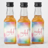 Monogram Sjabloon Abstract Kleurrijke Moderne Rege Likeurfles Etiket (Flessen)