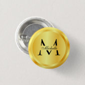 Monogram Sjabloon Elegant Faux Gold Glamor Ronde Button 3,2 Cm (Voorkant /achterkant)