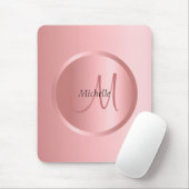 Monogram Sjabloon Moderne Elegant Roos Gold Muismat (Met muis)