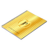 Monogram Sjabloon Nep Goud Metaalachtig Uitzicht Notitieboek (Linkerzijde)