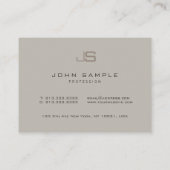 Monogram Sjabloon Professioneel Modern Elegant Visitekaartje (Achterkant)