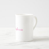 Monogram Sjabloon Roze Custom Name Gift 2023 Porselein Kop (Voorkant rechts)