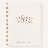 Monogram Sketchbook | Ivory Cream Modern Elegant Notitieboek (Voorkant)